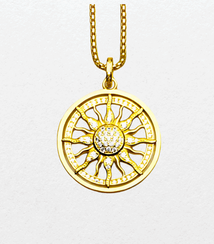 Colar Astro Rei – Prata 925 com banho de ouro e zircônias