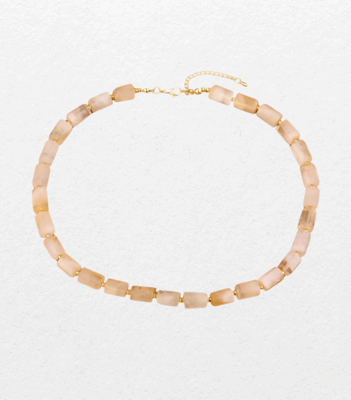 Colar Aurora Dourada – Quartzo Champagne Natural